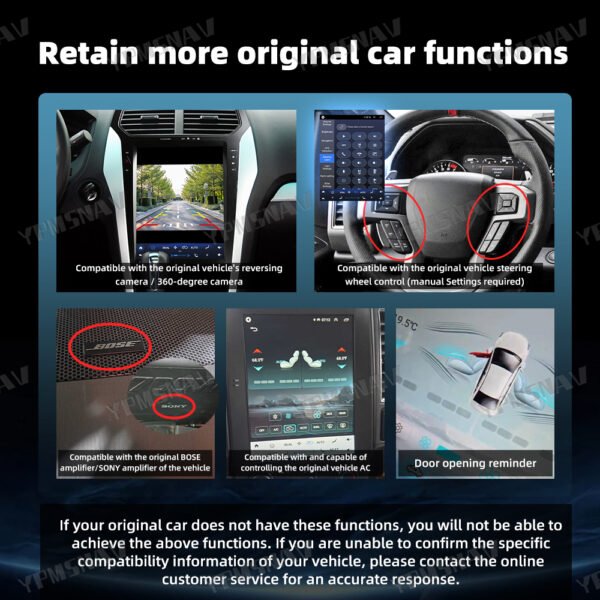 原车方控-空调-倒车 12.1 inch Car radio For Ford Explorer 2011-2019