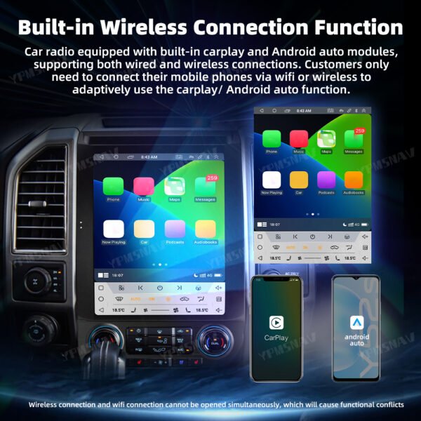 12.1 Inch Qualcomm Car Radio For Ford Raptor F150 F250 F350 2015-2021