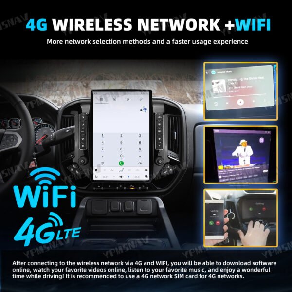 14.4 Inch Car Radio For GMC Sierra For Chevrolet Silverado 2013-2019