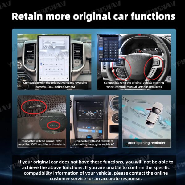 14.4 Inch Car Radio For Dodge Ram 1500 2500 3500 2019-2024