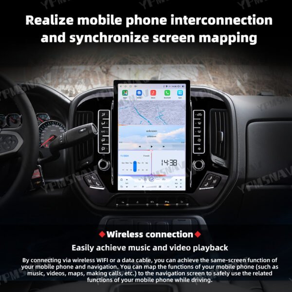 14.4 Inch Car Radio For GMC Sierra For Chevrolet Silverado 2013-2019