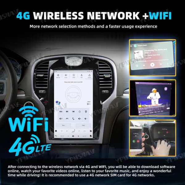 4G+WIFI 13.3 Inch Car Radio For Chrysler 300 300S 300C 2011-2023