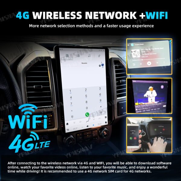 4G+WIFI 14.4 Inch Car Radio For Ford Raptor F150 F250 F350 2015-2021