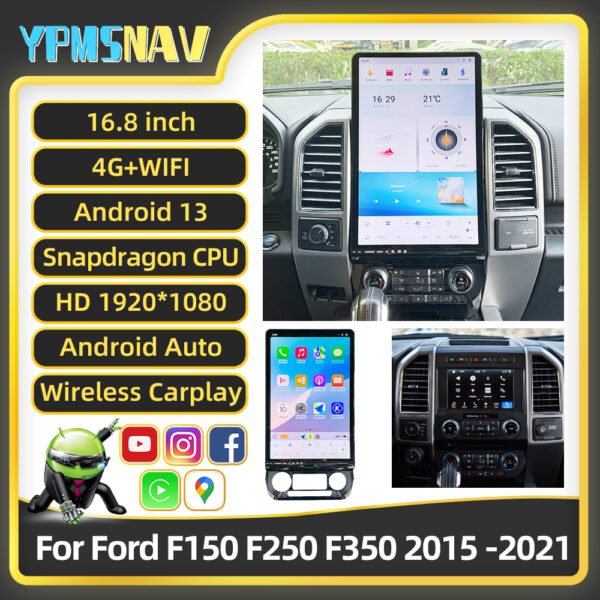 16.8 Inch Car Radio For Ford Raptor F150 F250 F350 2015-2021