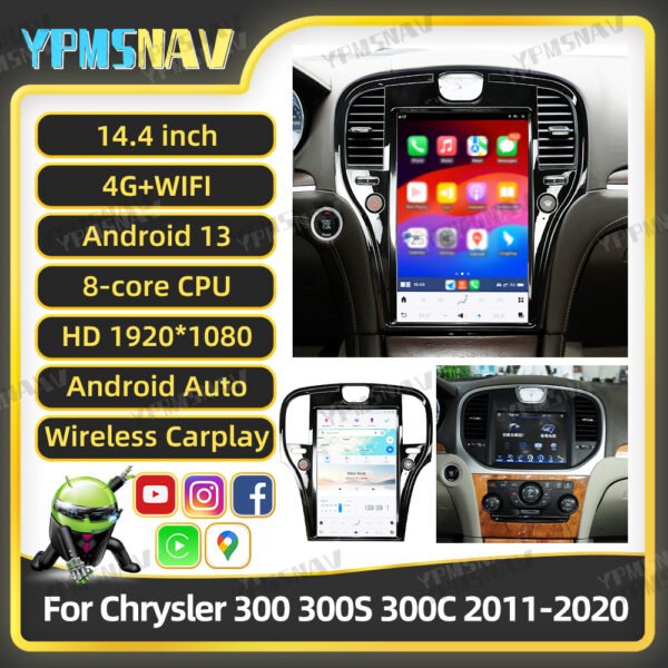 14.4 Inch Car Radio For Chrysler 300 300S 300C 2011-2023