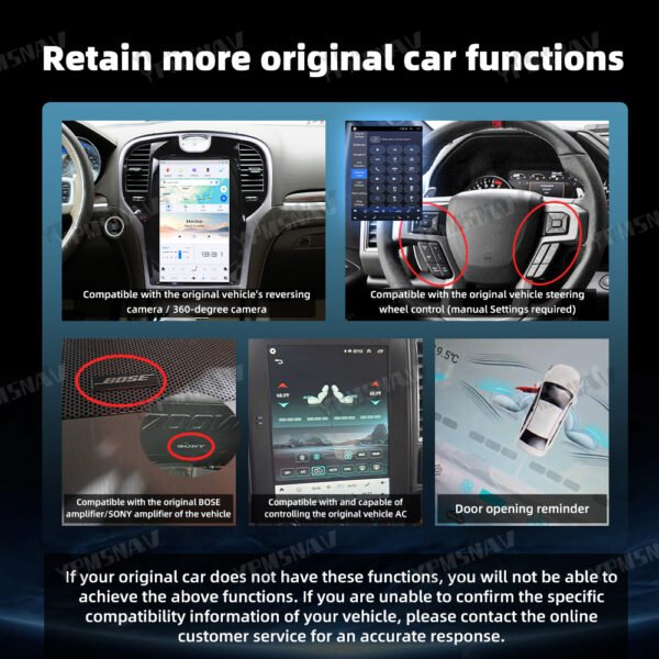 原车方控-空调-倒车 13.3 Inch Car Radio For Chrysler 300 300S 300C 2011-2023