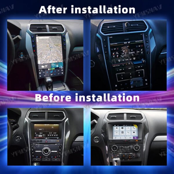 安装前后 14.4 inch Car radio For Ford Explorer 2011-2019